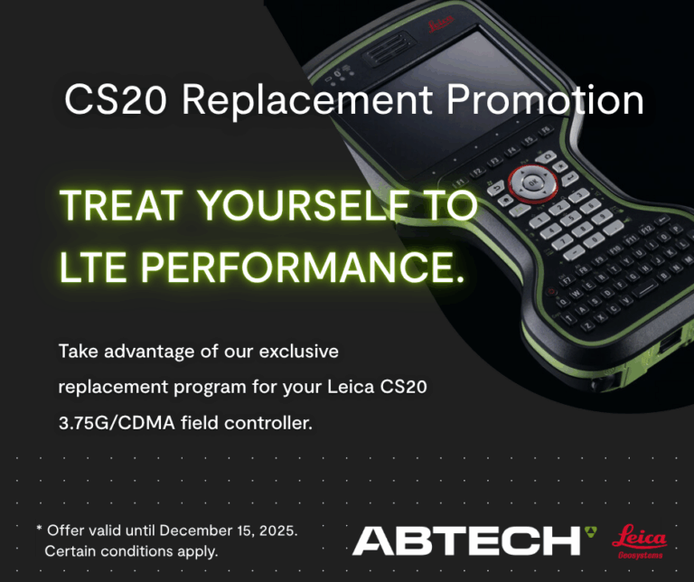 Take advantage of an exclusive offer to modernize your equipment with either a Leica CS20 LTE or a next-generation Leica CC180 field controller kit.