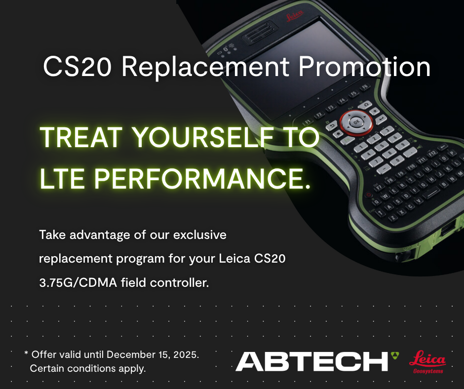 Take advantage of an exclusive offer to modernize your equipment with either a Leica CS20 LTE or a next-generation Leica CC180 field controller kit.